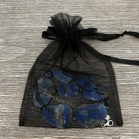 Barse Sterling Silver and Lapis Gemstone Statement Necklace - Picture 6 of 6